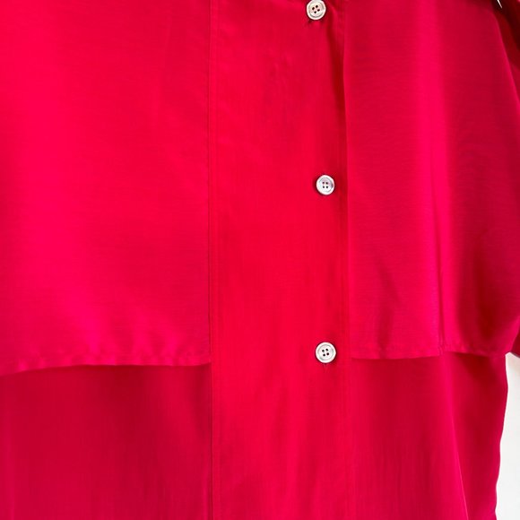 Justine Todd Vintage Women's Long Sleeve Blouse in Red - Size 10 - Picture 3 of 5